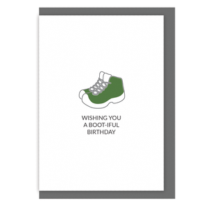 Outdoors lover birthday card wishing you a boot-iful birthday