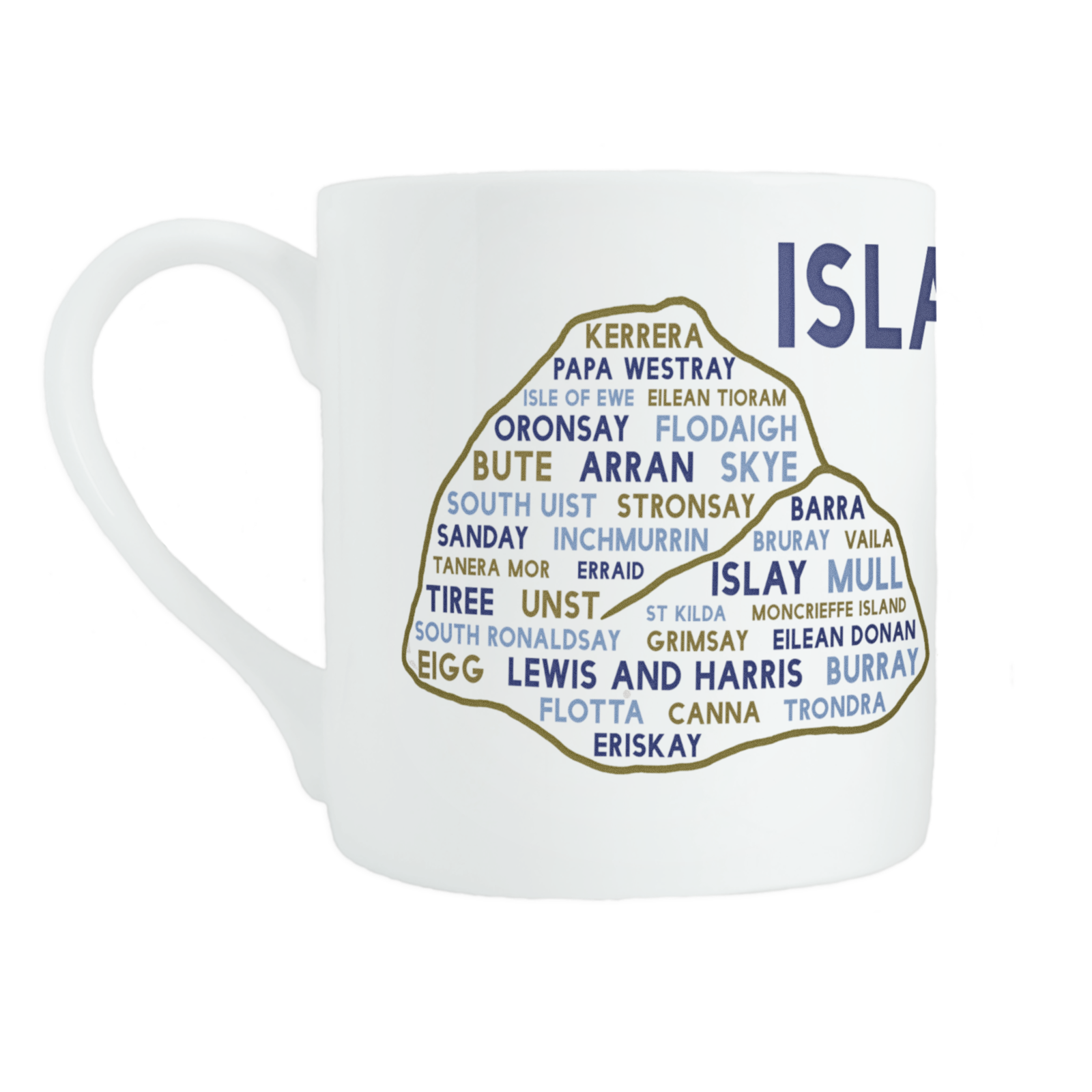 Scottish islands bone china mug