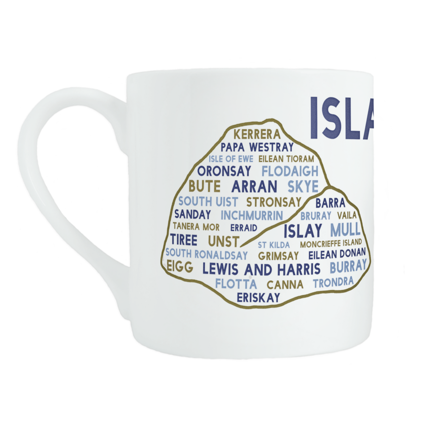 Scottish islands bone china mug