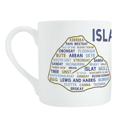 Scottish islands bone china mug