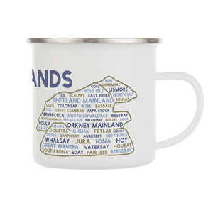 Scottish islands enamel mug