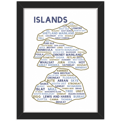 Islands print black frame