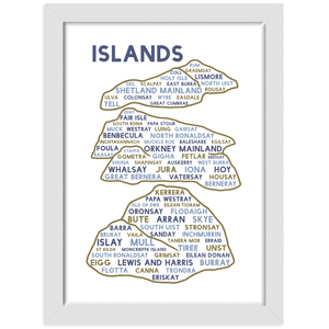 Islands print white frame
