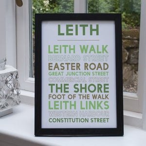 Leith Print black frame Edinburgh gift