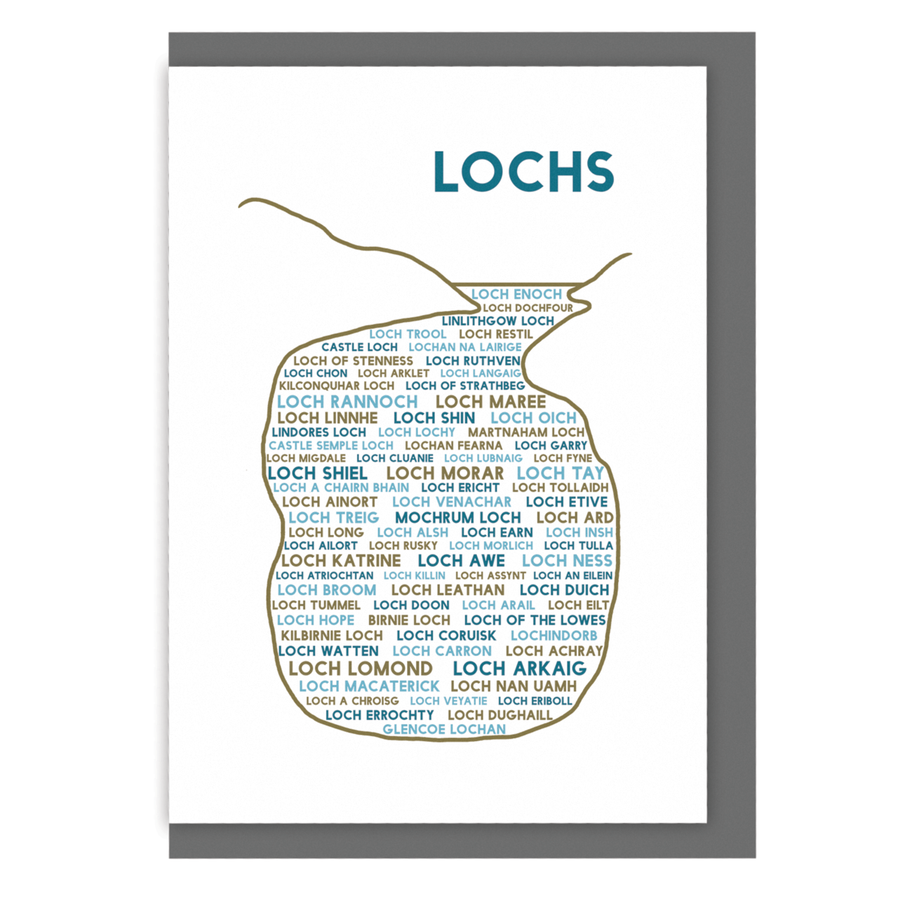 Scottish Lochs greetings card