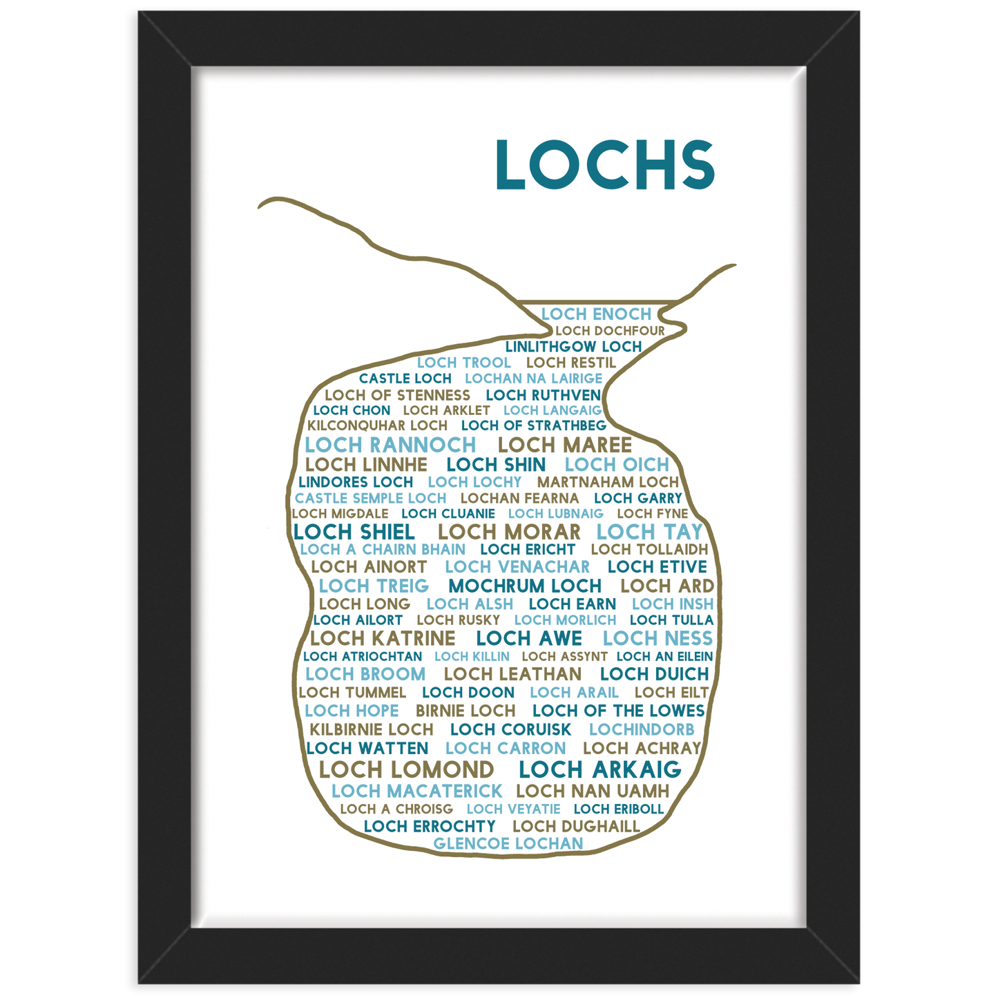 Lochs print black frame