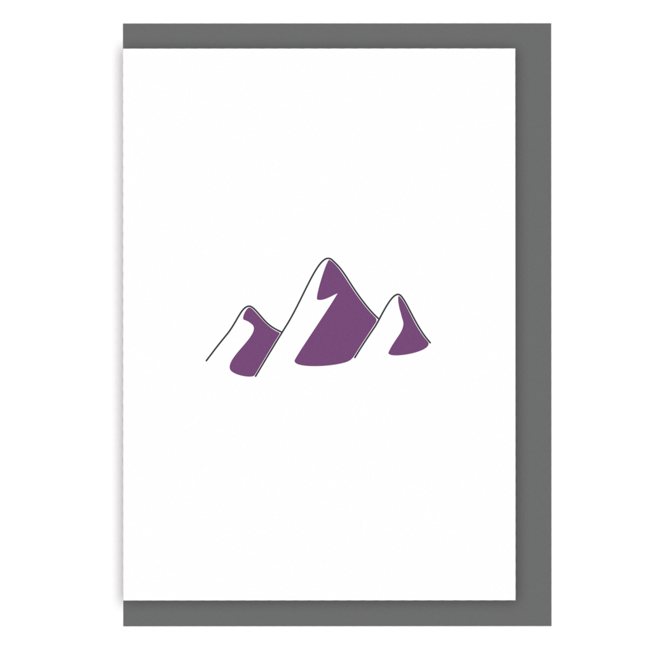 Mountain illustration blank greetings card