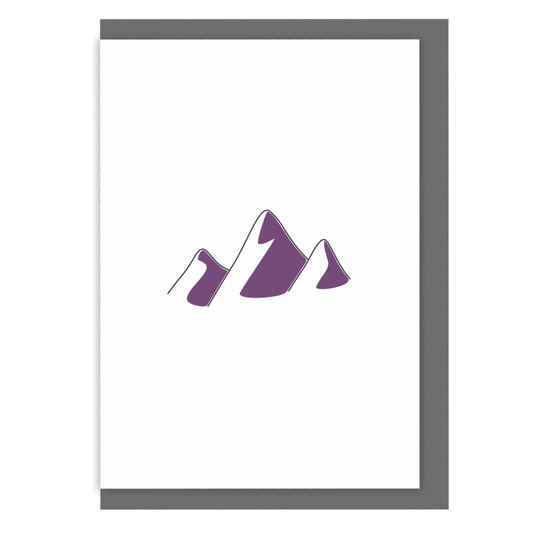 Mountain illustration blank greetings card