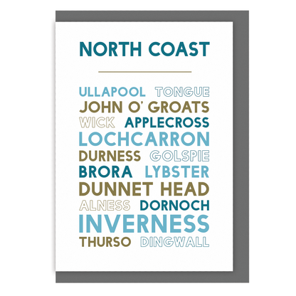 North Coast of Scotland blank greetings card