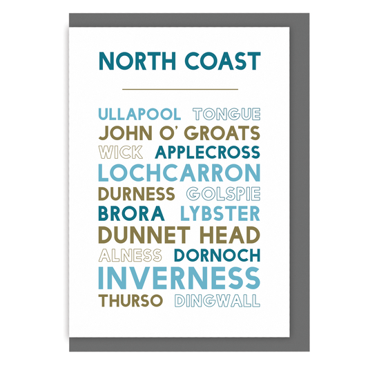 North Coast of Scotland blank greetings card