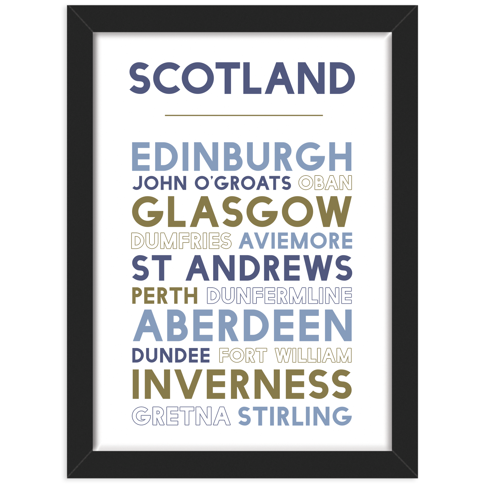 Scotland print black frame
