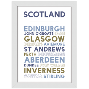 Scotland print white frame